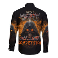 When I Was Born Reaper Fire Long Sleeve Button Shirt - Wonder Print Shop