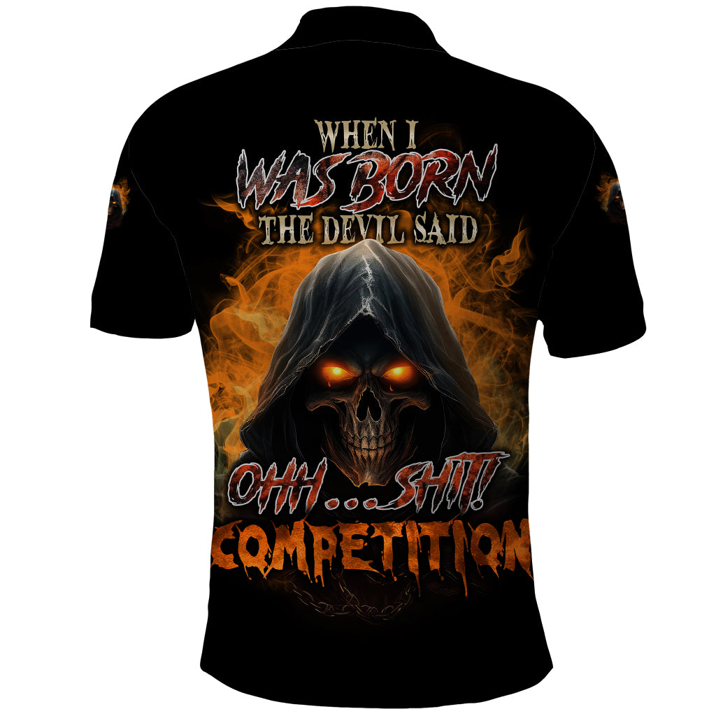 When I Was Born Reaper Fire Polo Shirt - Wonder Print Shop