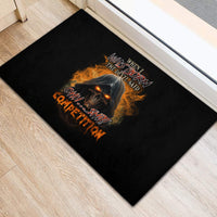 When I Was Born Reaper Fire Rubber Doormat - Wonder Print Shop