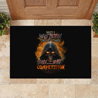 When I Was Born Reaper Fire Rubber Doormat - Wonder Print Shop