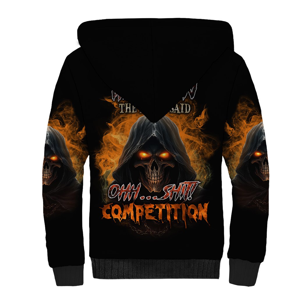 When I Was Born Reaper Fire Sherpa Hoodie - Wonder Print Shop