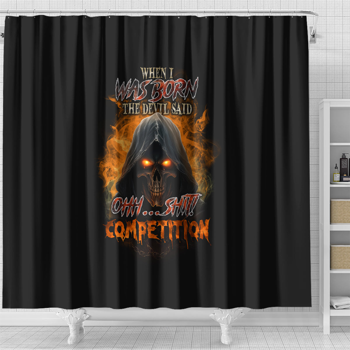 when-i-was-born-reaper-fire-shower-curtain
