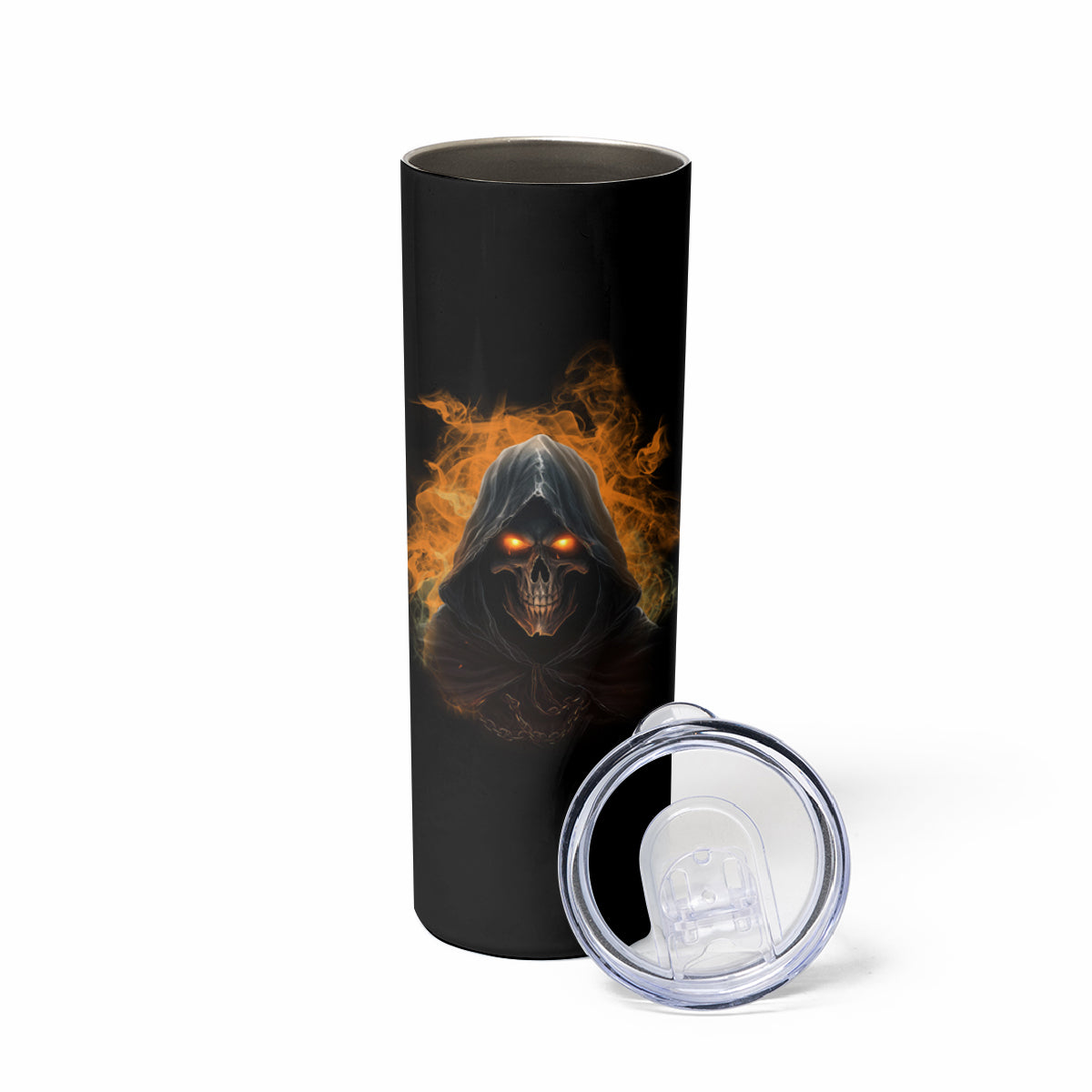 When I Was Born Reaper Fire Skinny Tumbler - Wonder Print Shop