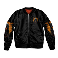 When I Was Born Reaper Fire Sleeve Zip Bomber Jacket - Wonder Print Shop