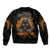 When I Was Born Reaper Fire Sleeve Zip Bomber Jacket - Wonder Print Shop