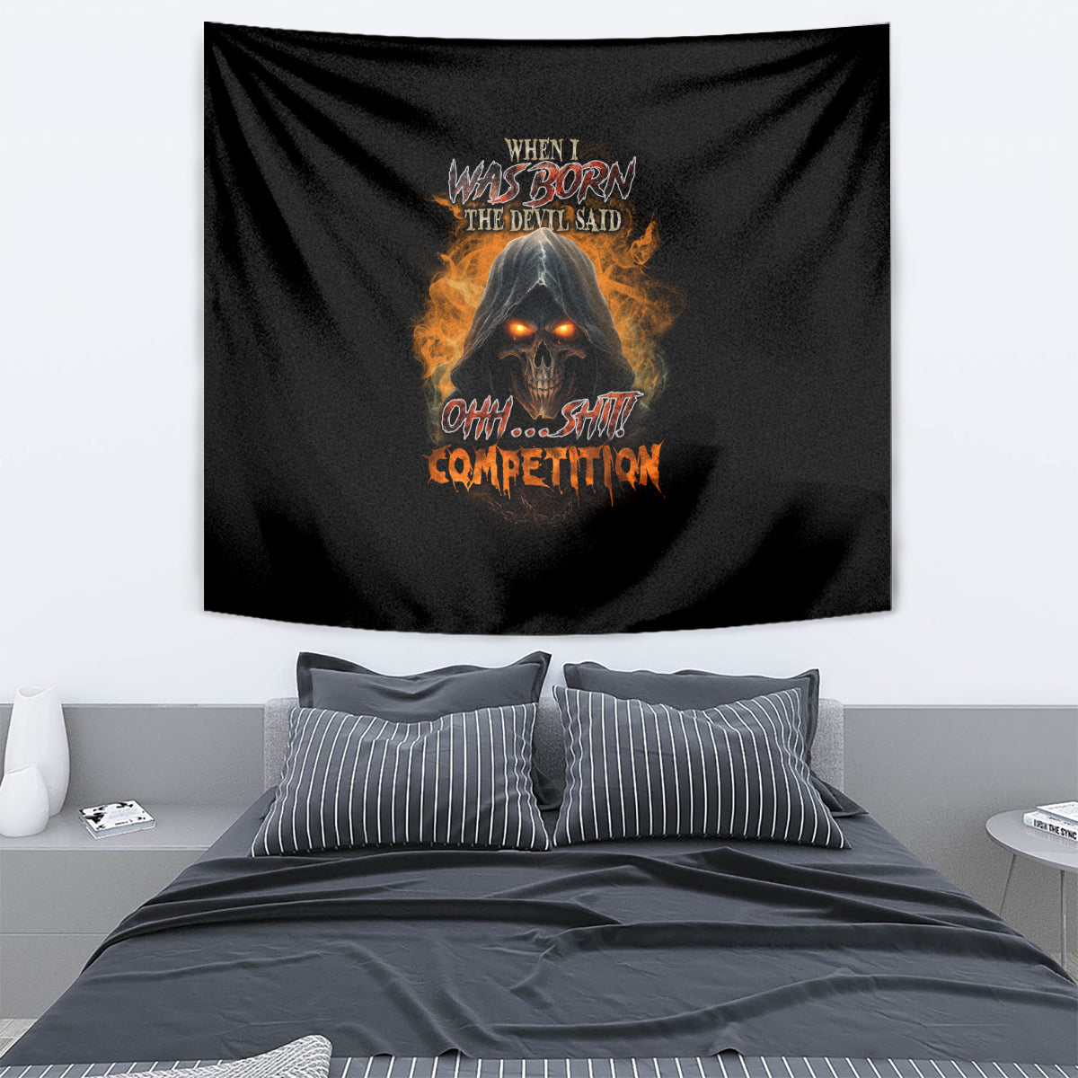 When I Was Born Reaper Fire Tapestry - Wonder Print Shop