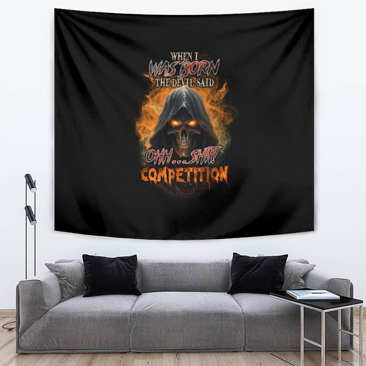 When I Was Born Reaper Fire Tapestry - Wonder Print Shop
