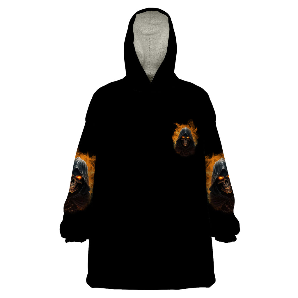 When I Was Born Reaper Fire Wearable Blanket Hoodie - Wonder Print Shop