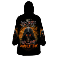 When I Was Born Reaper Fire Wearable Blanket Hoodie - Wonder Print Shop