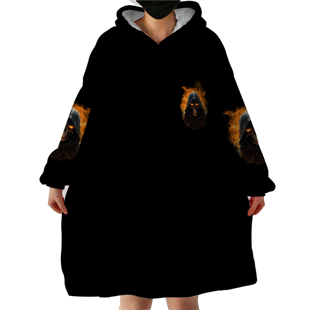 When I Was Born Reaper Fire Wearable Blanket Hoodie - Wonder Print Shop