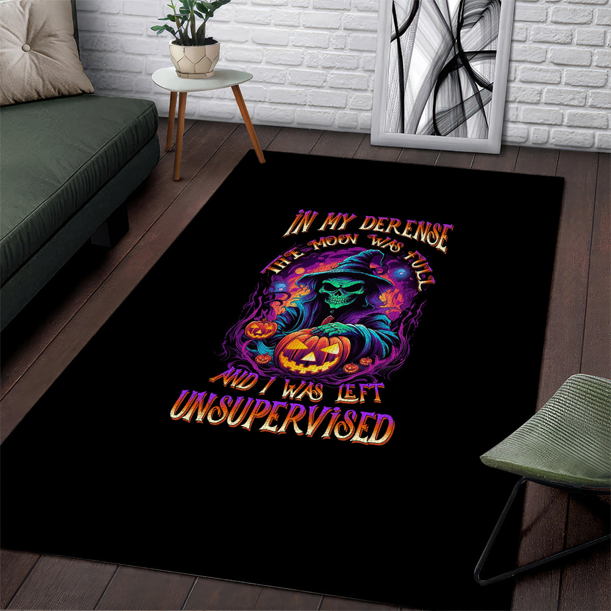 In My Defense I Was Left Unsupervised Halloween Area Rug - Wonder Print Shop