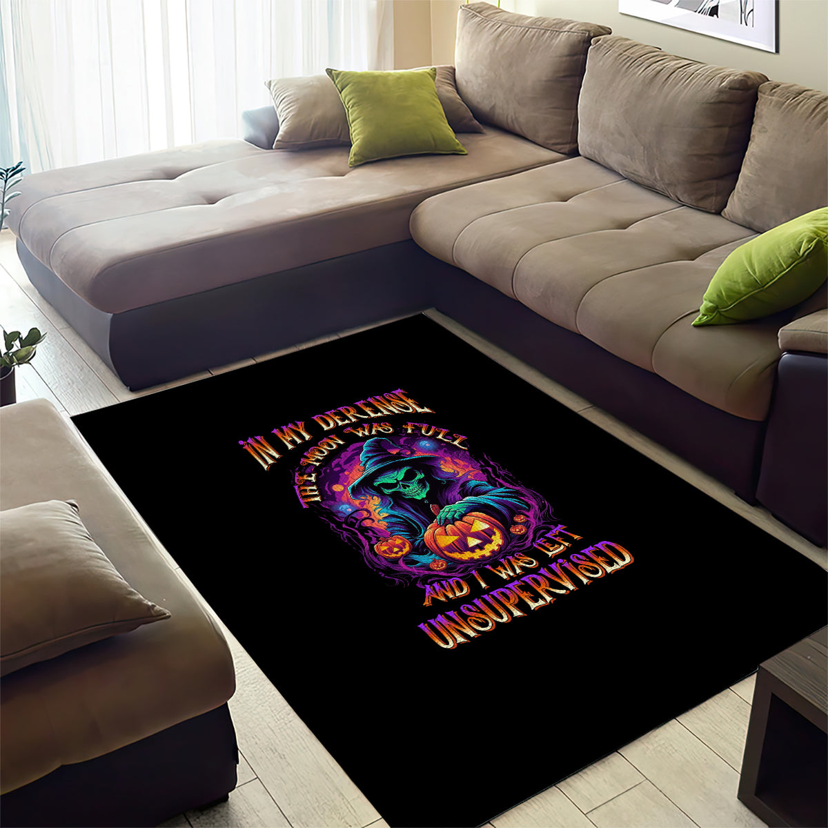 In My Defense I Was Left Unsupervised Halloween Area Rug - Wonder Print Shop
