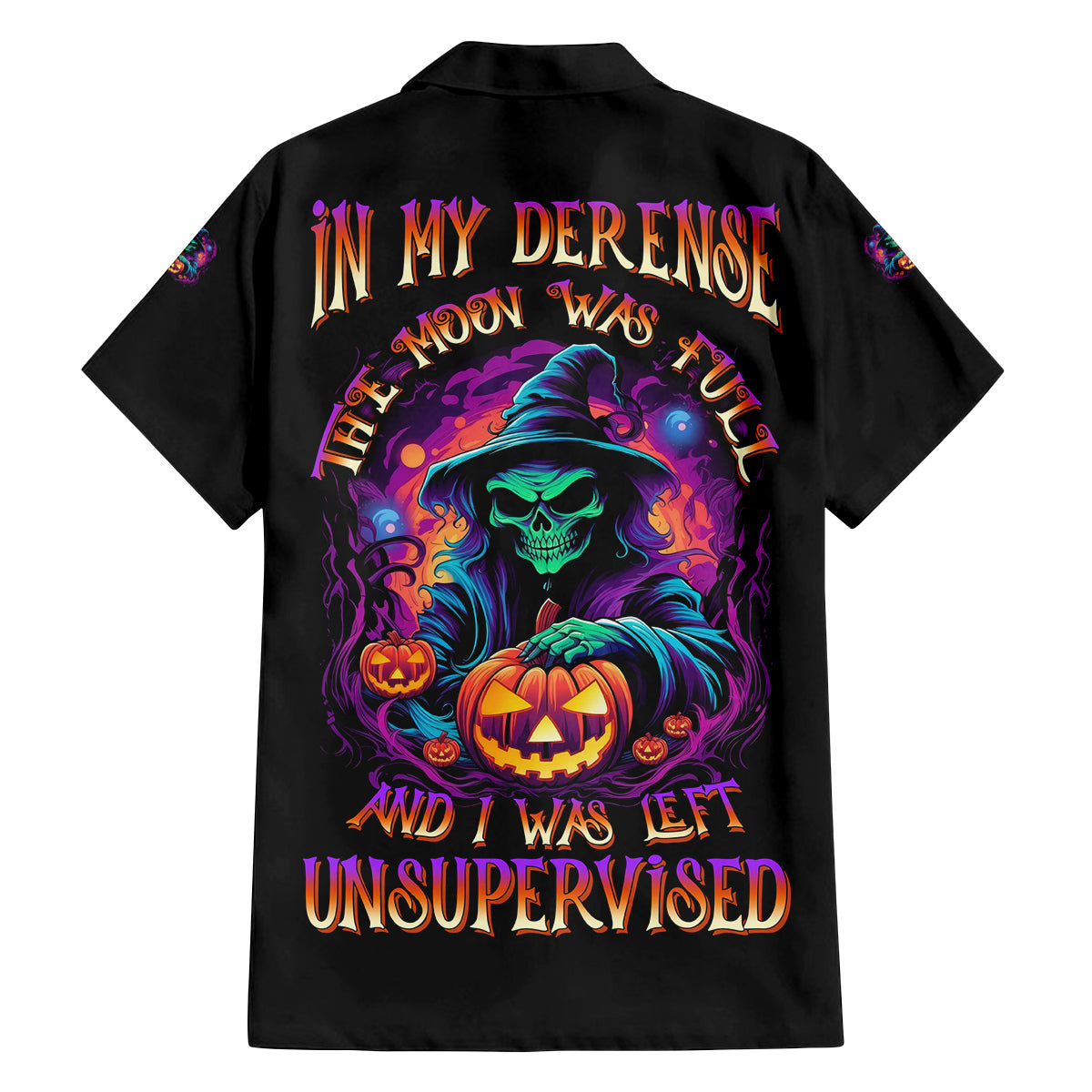 In My Defense I Was Left Unsupervised Halloween Family Matching Tank Maxi Dress and Hawaiian Shirt - Wonder Print Shop