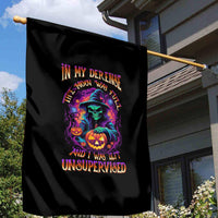 In My Defense I Was Left Unsupervised Halloween Garden Flag - Wonder Print Shop