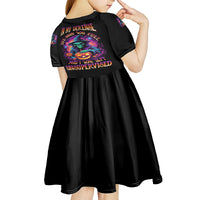 In My Defense I Was Left Unsupervised Halloween Kid Short Sleeve Dress - Wonder Print Shop