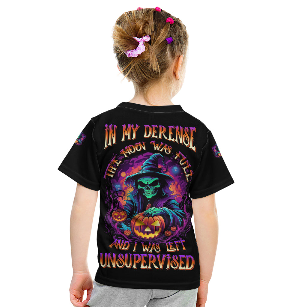 In My Defense I Was Left Unsupervised Halloween Kid T Shirt - Wonder Print Shop
