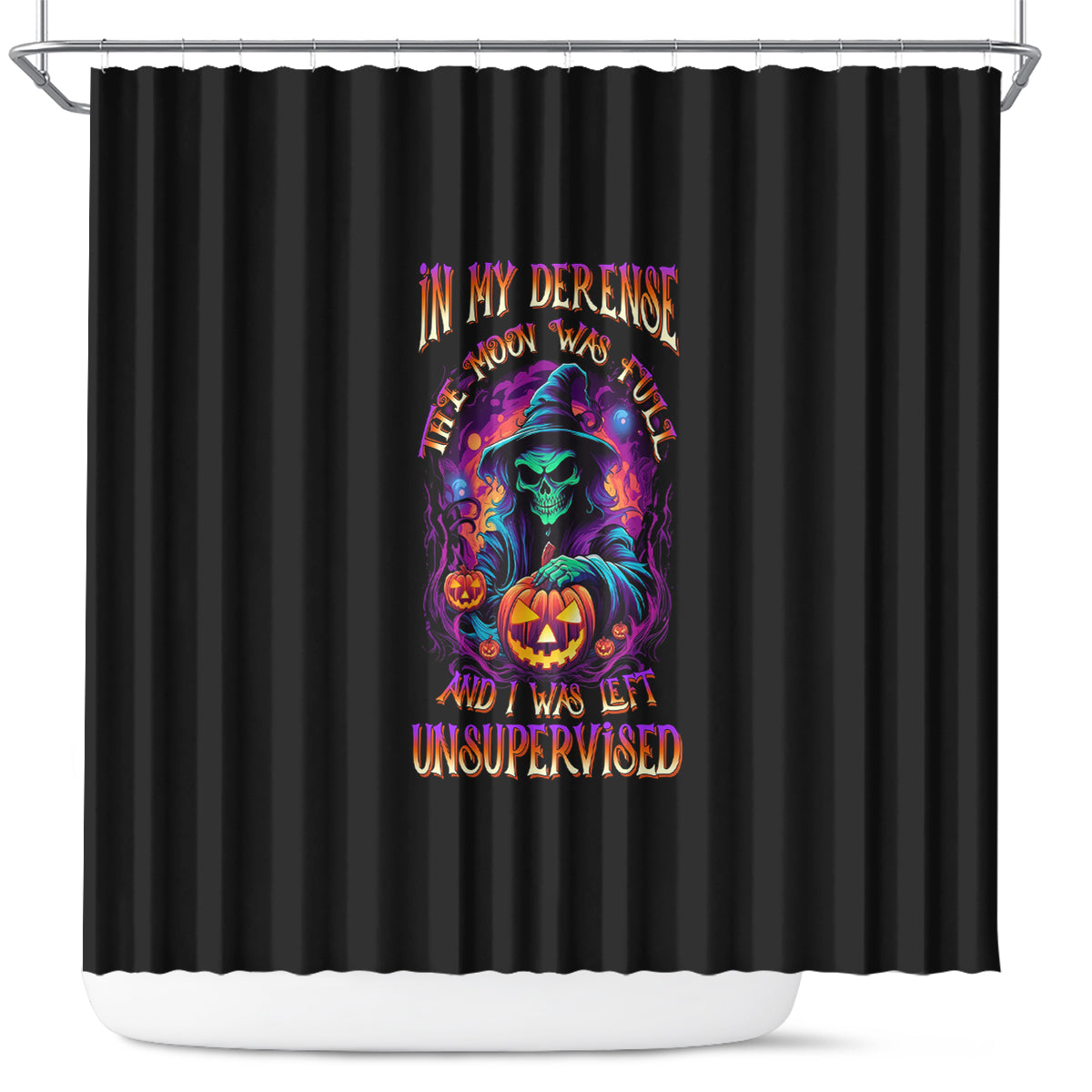 in-my-defense-i-was-left-unsupervised-halloween-shower-curtain