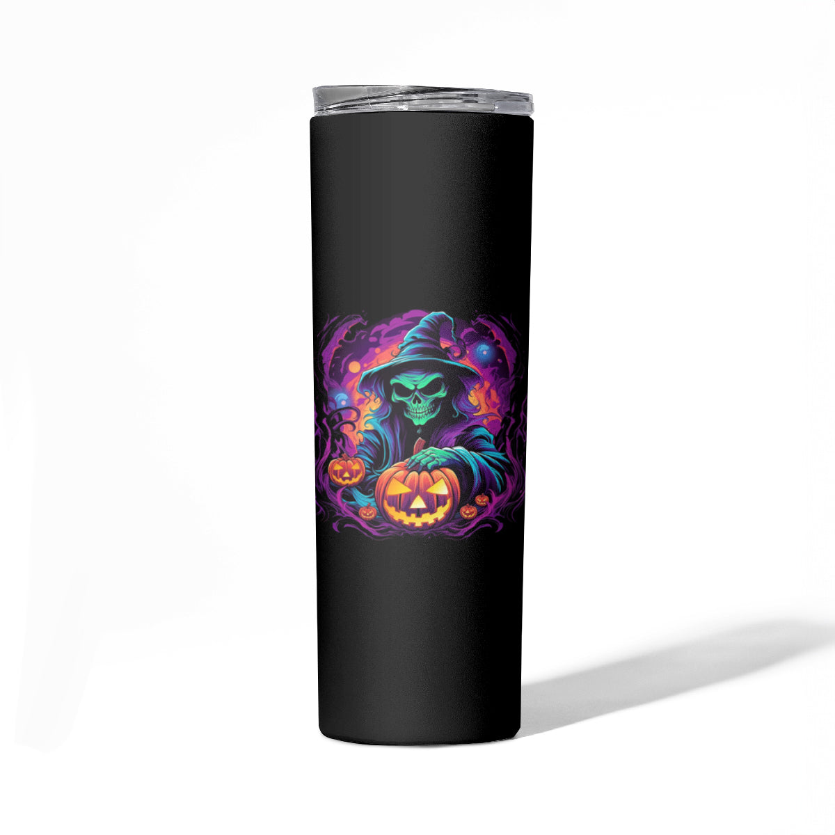 In My Defense I Was Left Unsupervised Halloween Skinny Tumbler - Wonder Print Shop