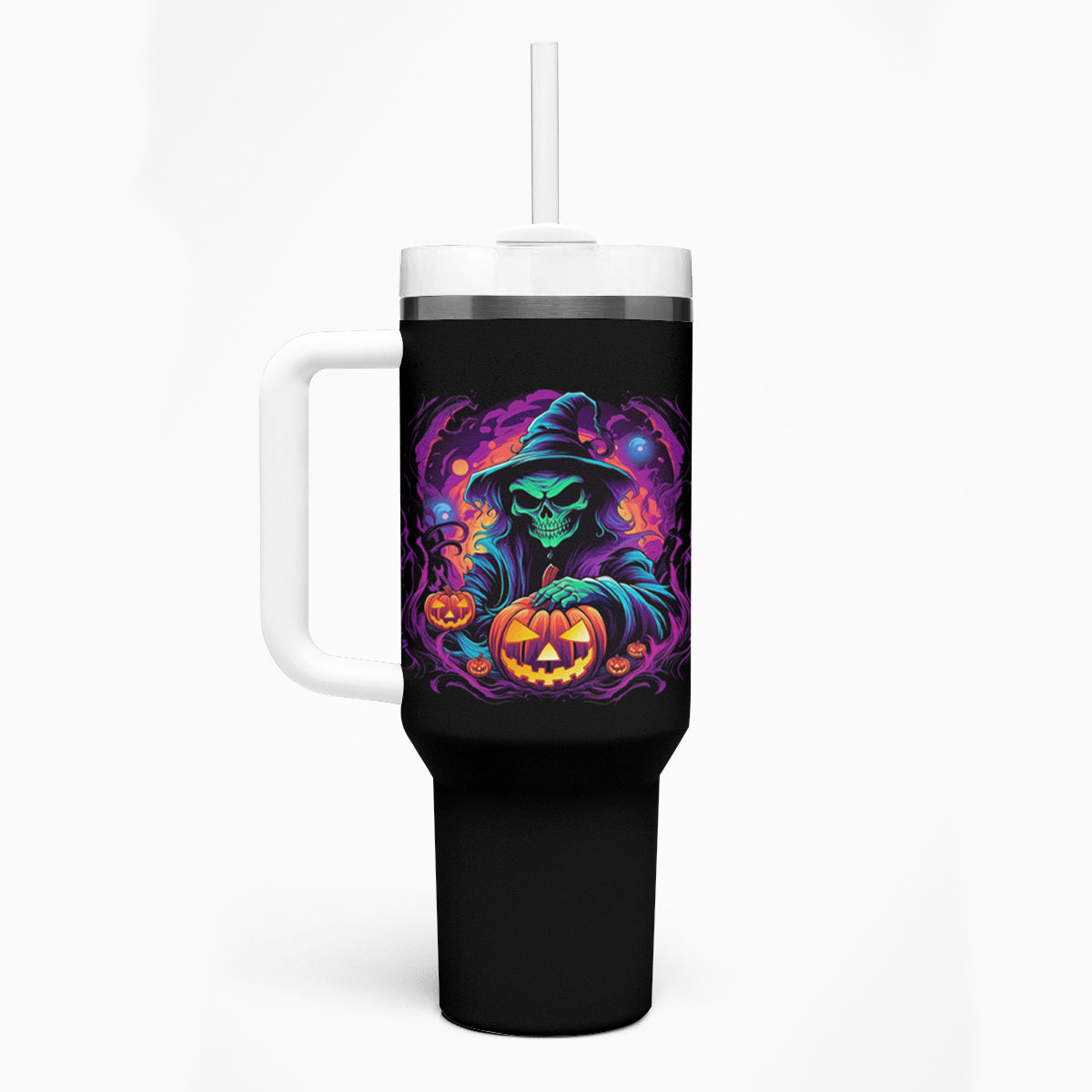 In My Defense I Was Left Unsupervised Halloween Tumbler With Handle - Wonder Print Shop