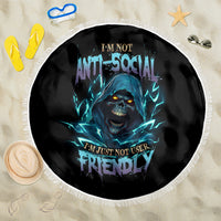 I'm Not Anti-social Mad Reaper Skull Beach Blanket - Wonder Print Shop