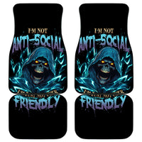 I'm Not Anti-social Mad Reaper Skull Car Mats - Wonder Print Shop