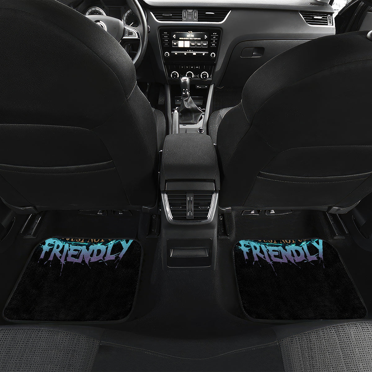 I'm Not Anti-social Mad Reaper Skull Car Mats - Wonder Print Shop