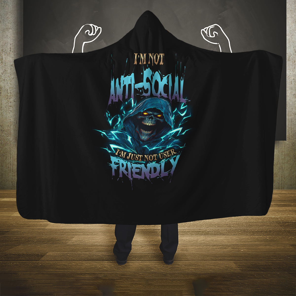 im-not-anti-social-mad-reaper-skull-hooded-blanket