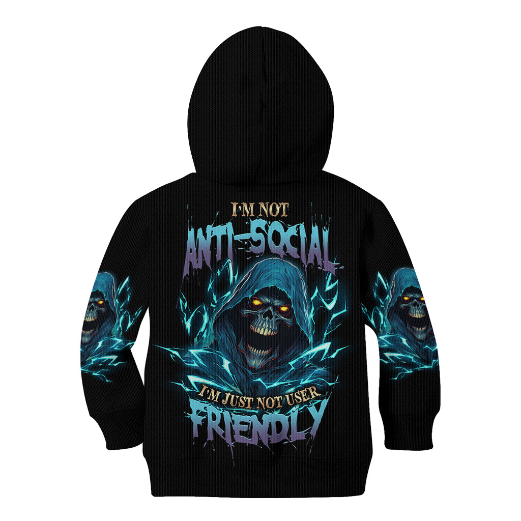 I'm Not Anti-social Mad Reaper Skull Kid Hoodie - Wonder Print Shop