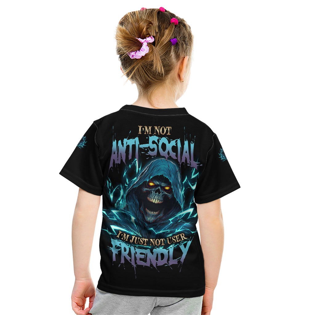 I'm Not Anti-social Mad Reaper Skull Kid T Shirt - Wonder Print Shop