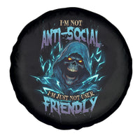 I'm Not Anti-social Mad Reaper Skull Spare Tire Cover - Wonder Print Shop