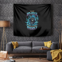 I'm Not Anti-social Mad Reaper Skull Tapestry - Wonder Print Shop
