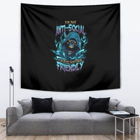 I'm Not Anti-social Mad Reaper Skull Tapestry - Wonder Print Shop