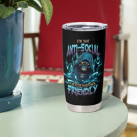 I'm Not Anti-social Mad Reaper Skull Tumbler Cup - Wonder Print Shop