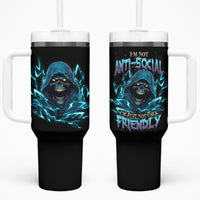 I'm Not Anti-social Mad Reaper Skull Tumbler With Handle - Wonder Print Shop