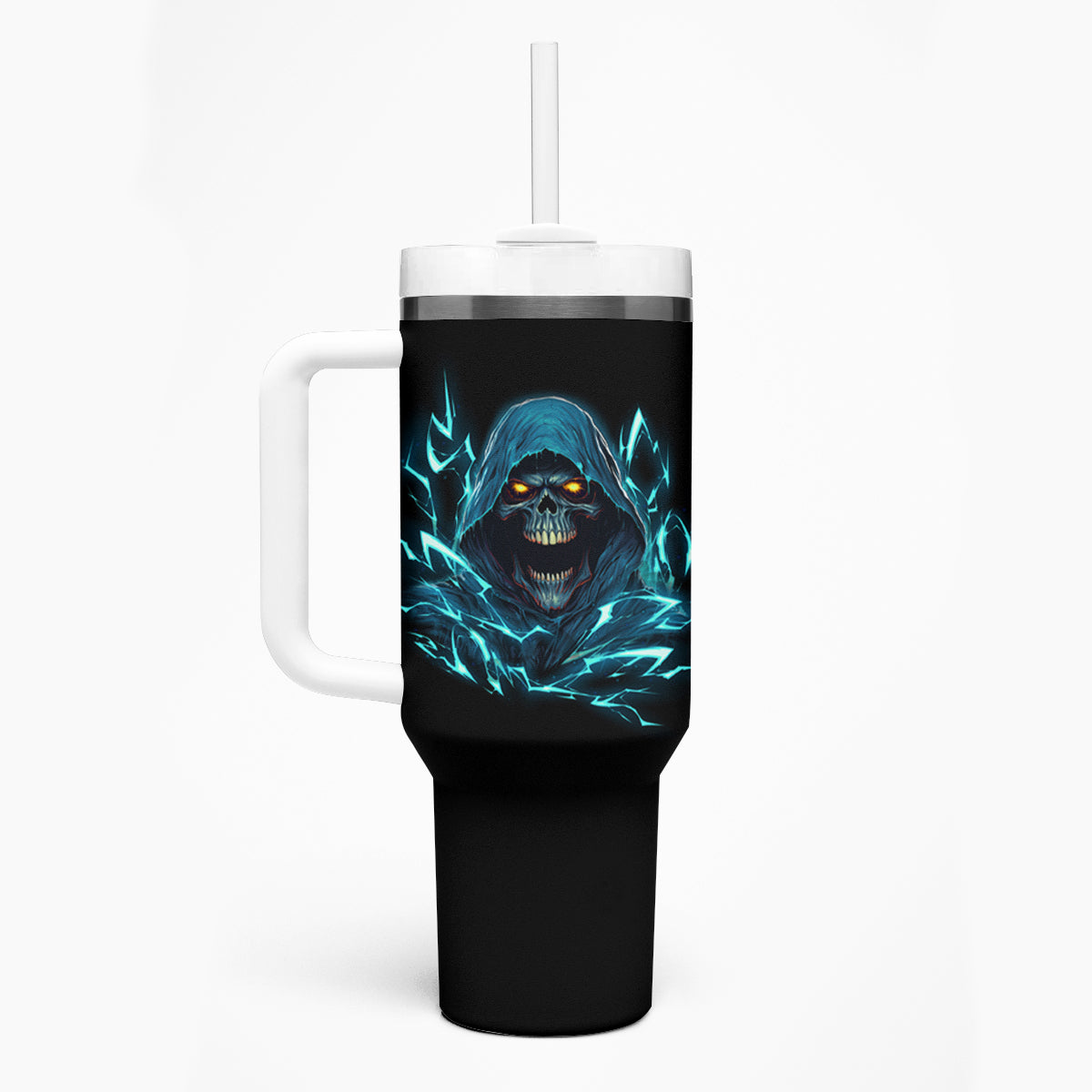 I'm Not Anti-social Mad Reaper Skull Tumbler With Handle - Wonder Print Shop