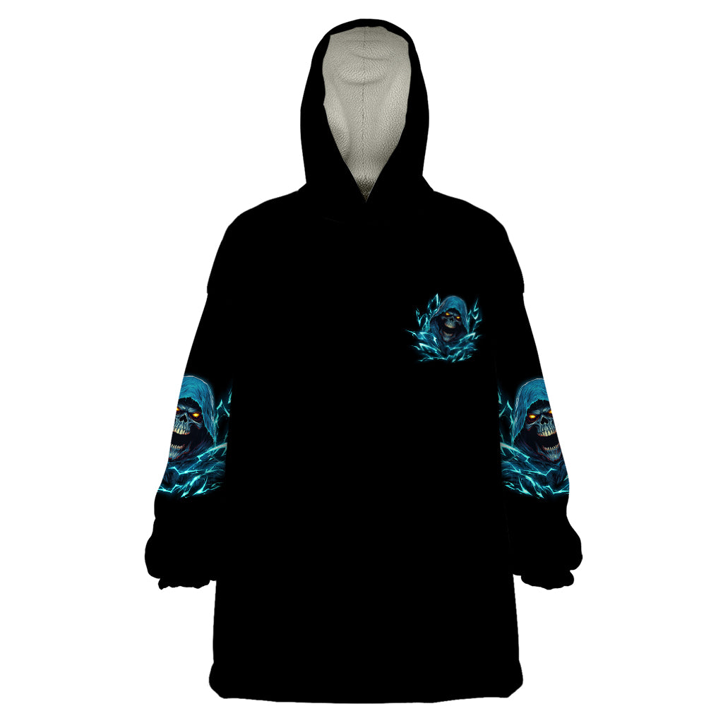 I'm Not Anti-social Mad Reaper Skull Wearable Blanket Hoodie - Wonder Print Shop