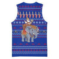 Cambodia Christmas Basketball Jersey with Santa in Traditional Outfit Elephant Dancers and Snowflake Pattern - Wonder Print Shop