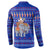 Cambodia Christmas Button Sweatshirt with Santa in Traditional Outfit Elephant Dancers and Snowflake Pattern - Wonder Print Shop