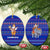 Cambodia Christmas Ceramic Ornament with Santa in Traditional Outfit Elephant Dancers and Snowflake Pattern - Wonder Print Shop
