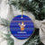 Cambodia Christmas Ceramic Ornament with Santa in Traditional Outfit Elephant Dancers and Snowflake Pattern - Wonder Print Shop