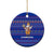 Cambodia Christmas Ceramic Ornament with Santa in Traditional Outfit Elephant Dancers and Snowflake Pattern - Wonder Print Shop