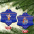 Cambodia Christmas Ceramic Ornament with Santa in Traditional Outfit Elephant Dancers and Snowflake Pattern - Wonder Print Shop