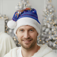Cambodia Christmas Santa Hat with Santa in Traditional Outfit Elephant Dancers and Snowflake Pattern - Wonder Print Shop