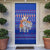 Cambodia Christmas Door Cover with Santa in Traditional Outfit Elephant Dancers and Snowflake Pattern - Wonder Print Shop