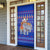Cambodia Christmas Door Cover with Santa in Traditional Outfit Elephant Dancers and Snowflake Pattern - Wonder Print Shop