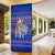 Cambodia Christmas Door Cover with Santa in Traditional Outfit Elephant Dancers and Snowflake Pattern - Wonder Print Shop