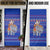 Cambodia Christmas Door Cover with Santa in Traditional Outfit Elephant Dancers and Snowflake Pattern - Wonder Print Shop
