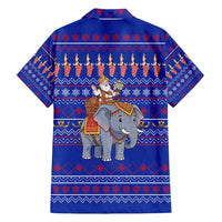 Cambodia Christmas Family Matching Off Shoulder Maxi Dress and Hawaiian Shirt with Santa in Traditional Outfit Elephant Dancers and Snowflake Pattern - Wonder Print Shop