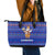 Cambodia Christmas Leather Tote Bag with Santa in Traditional Outfit Elephant Dancers and Snowflake Pattern - Wonder Print Shop