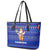 Cambodia Christmas Leather Tote Bag with Santa in Traditional Outfit Elephant Dancers and Snowflake Pattern - Wonder Print Shop